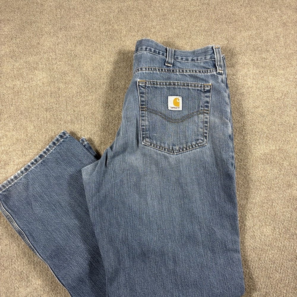 Carhartt Jeans Mens 36X32 Blue Holter Relaxed Fit Straight Workwear 101483-968
